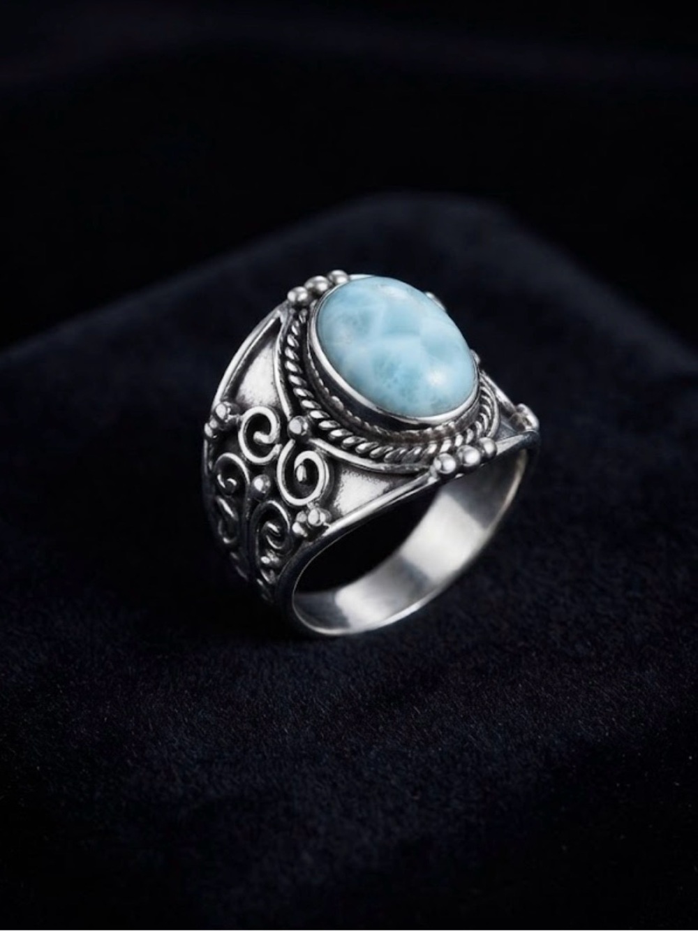 Larimar Statement Ring size 8